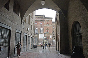 Bologna: Palazzo Re Enzo, Statua di Nettuno, 25.5.2024 Bologna