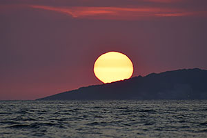 Čierna Hora: západ slnka v Ada Bojana, 17.7.2024 Cierna Hora