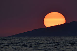 Čierna Hora: západ slnka v Ada Bojana, 17.7.2024 Cierna Hora