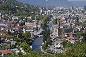 Sarajevo: výhľad na mesto, 28.4.2024 Sarajevo